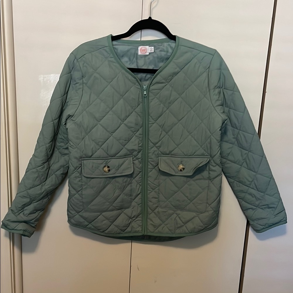 Girls Green Puffer Spring Jacket